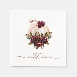 Guardanapo De Papel Burgundy Pumpkin Fall in Love Chá de panela Invite