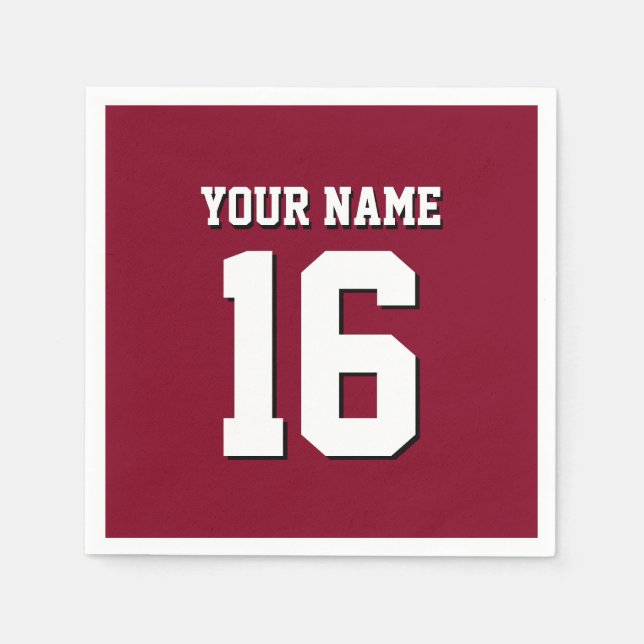 Guardanapo De Papel Burgundy Sporty Team Jersey (Frente)
