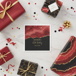 Guardanapo De Papel Burgundy Vermelho Dourado Glitter Abstrato Aquarel