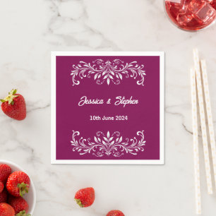 Guardanapo De Papel Burgundy Wedktail Napkin