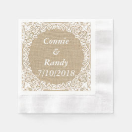 Guardanapo De Papel Burlap and Lace Wedkins