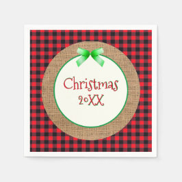 Guardanapo De Papel Burlap e Red Buffalo Xadrez Datas