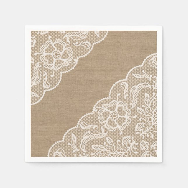Guardanapo De Papel Burlap & Lace Napkins (Frente)