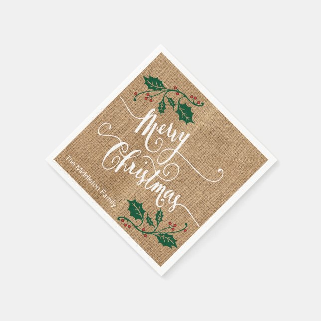 Guardanapo De Papel Burlap Texry Felry Christmas (Canto)