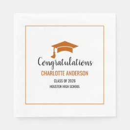 Guardanapo De Papel Burnt Orange Congrats Graduation