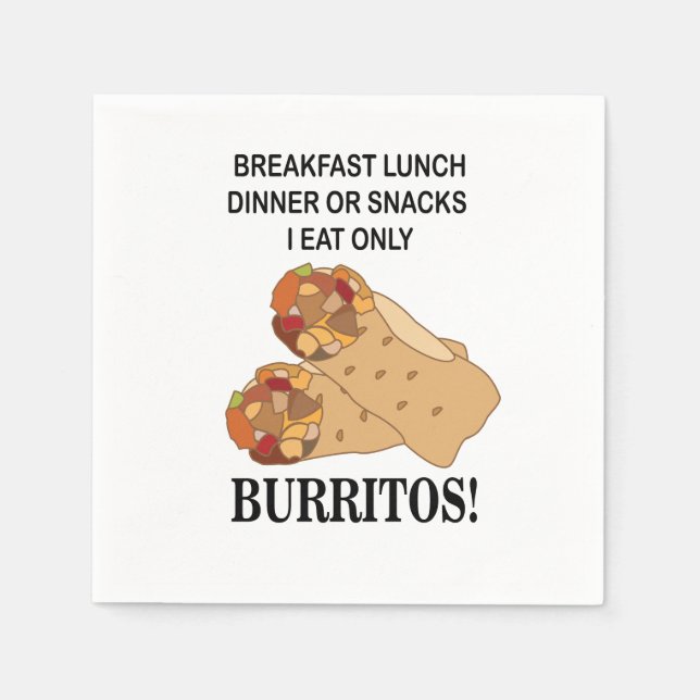 Guardanapo De Papel Burritos Eu Comi Apenas Festa Burrito (Frente)