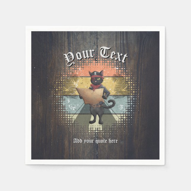 Guardanapo De Papel Busca Sunset do gatinho Buccaneer (Frente)