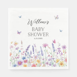 Guardanapo De Papel Butterfly Garden Baby Shower Napkins