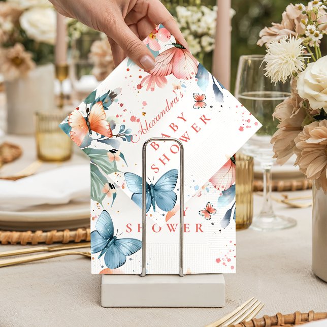 Guardanapo De Papel Butterfly Meadow Baby Shower (Criador carregado)