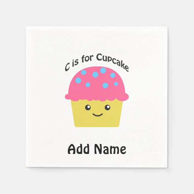 Guardanapo De Papel C é para Cupcake (Frente)