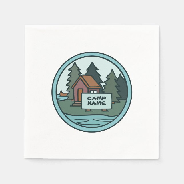 Guardanapo De Papel Cabana da ilha de campos de verão juvenis sem sina (Frente)