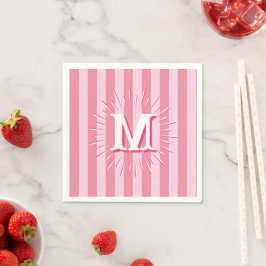 Guardanapo De Papel Cabana Stripes in Pink Personalized