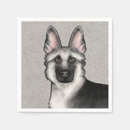 Guardanapo De Papel Cabeça de Cachorro Fofo Pastor Alemão Silver Sable