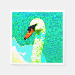 Guardanapo De Papel Cabeça de Cisne Branco Majestoso
