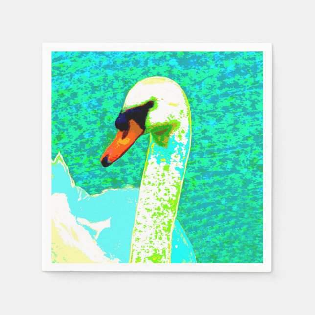 Guardanapo De Papel Cabeça de Cisne Branco Majestoso  (Frente)