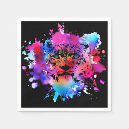 Guardanapo De Papel Cabeça de Tigre de Aquarela