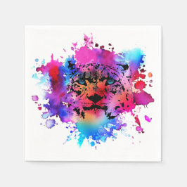 Guardanapo De Papel Cabeça de Tigre de Aquarela