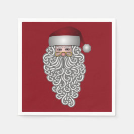 Guardanapo De Papel Cabeça papai noel com Barba Vermelha Curva