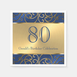 Guardanapo De Papel Cabeças de marinho Azul e Douradas