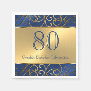 Guardanapo De Papel Cabeças de marinho Azul e Douradas