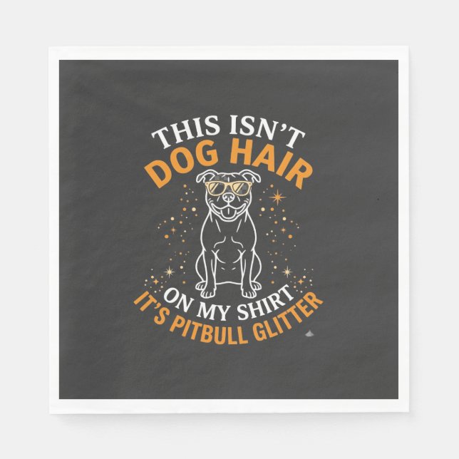 Guardanapo De Papel Cabelo de Cachorro Pitbull Brilho Usando Óculos de (Frente)