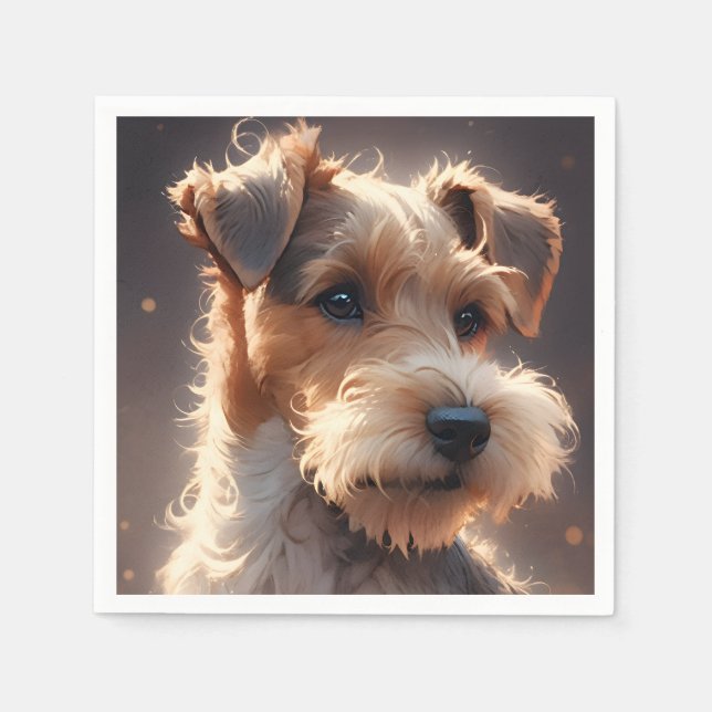 Guardanapo De Papel Cabelo de fios Fox Terrier Twilight (Frente)
