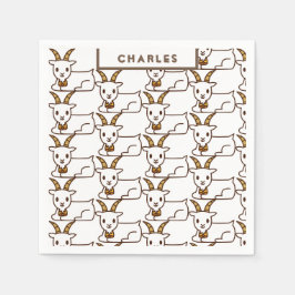 Guardanapo De Papel Cabra Branca Personalizada