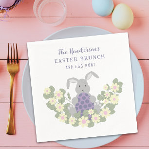 Guardanapo De Papel Caça aos Ovos Personalizada para Brunch de Páscoa 