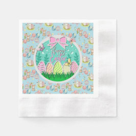 Guardanapo De Papel Caça de Ovo de Páscoa e Borboletas Coloridas