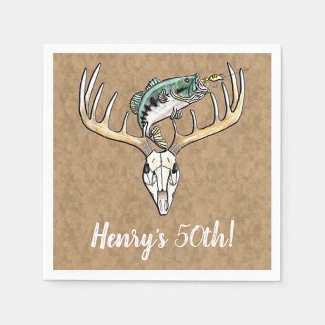 Guardanapo De Papel Caça de Pesca 50º Aniversário (Frente)