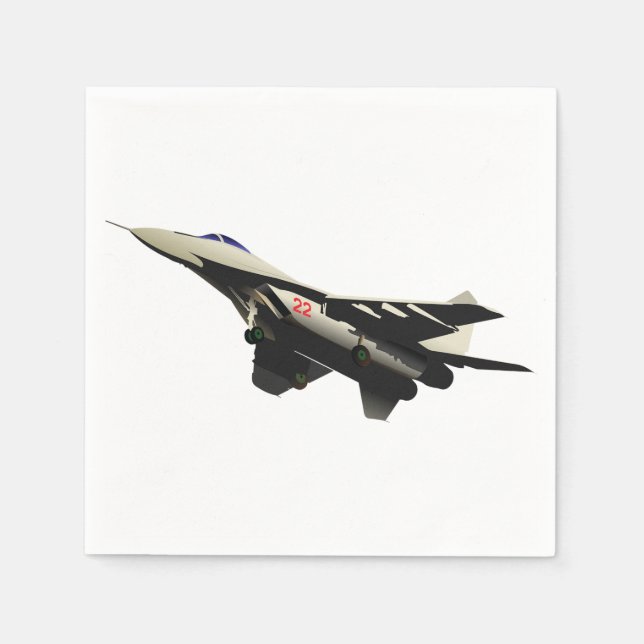 Guardanapo De Papel Caça supersônico Avião militar (Frente)
