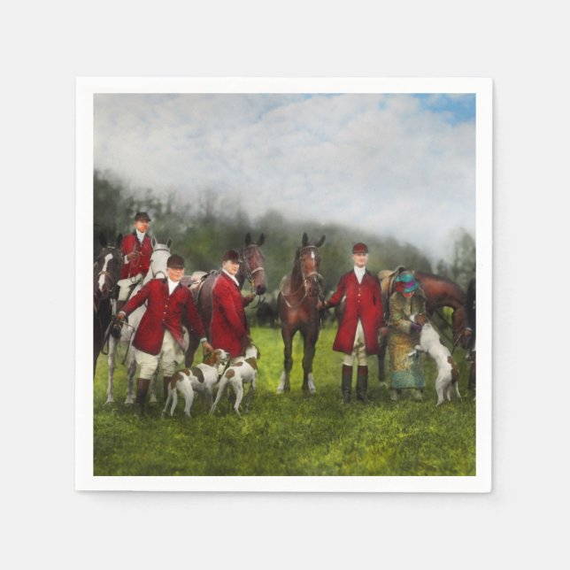 Guardanapo De Papel Caçador - A caça à raposa - Tally-ho 1924 (Frente)