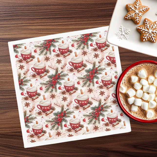 Guardanapo De Papel Cacau Quente de Natal Louco (cosy christmas 1)