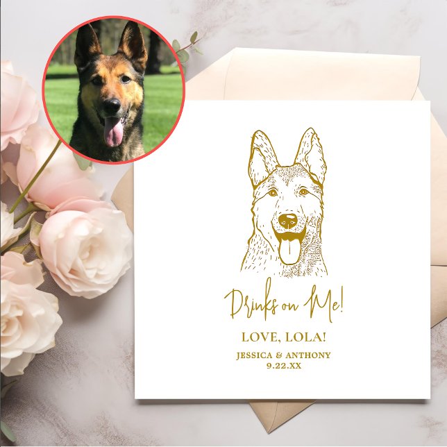 Guardanapo De Papel Cachorro Alemão Personalizado Bebidas em Mim (Criador carregado)