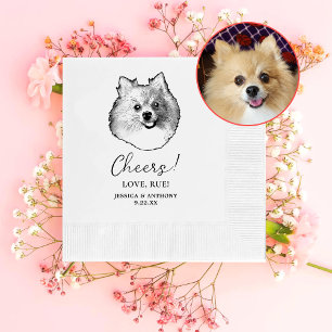 Guardanapo De Papel Cachorro alemão Spitz Personalizado Cheios Napkins