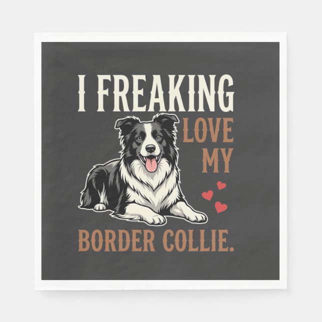 Guardanapo De Papel Cachorro Amor Border Collie Engraçado (Frente)