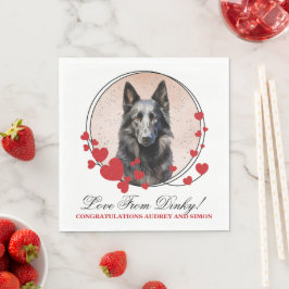 Guardanapo De Papel Cachorro Belga de Pastoreio Coração Vermelho Fotog