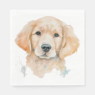 Guardanapo De Papel Cachorro Bonito Aquarela de Cachorro Retriever Dou