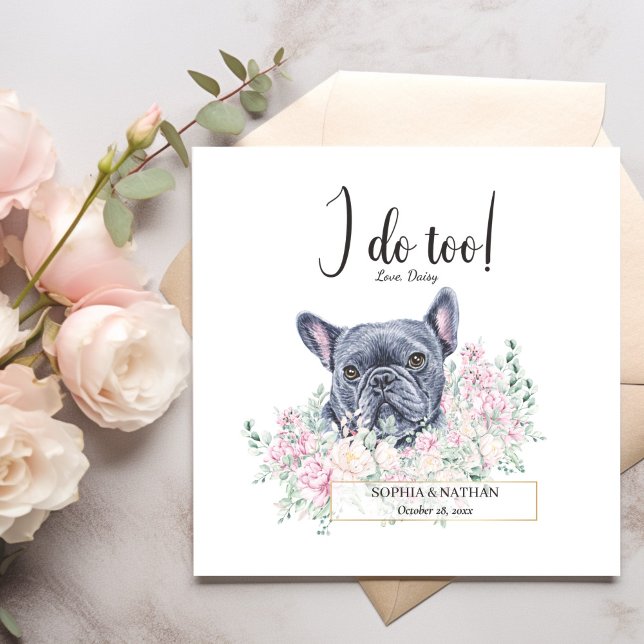 Guardanapo De Papel Cachorro Bulldog Francês Casamento Cocktail Napkin (Criador carregado)