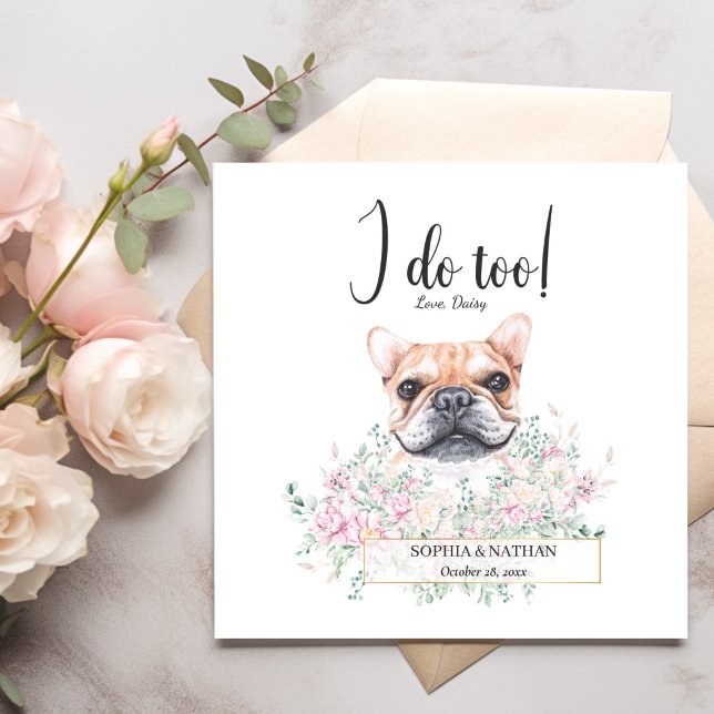 Guardanapo De Papel Cachorro Bulldog Francês Casamento Cocktail Napkin (Criador carregado)