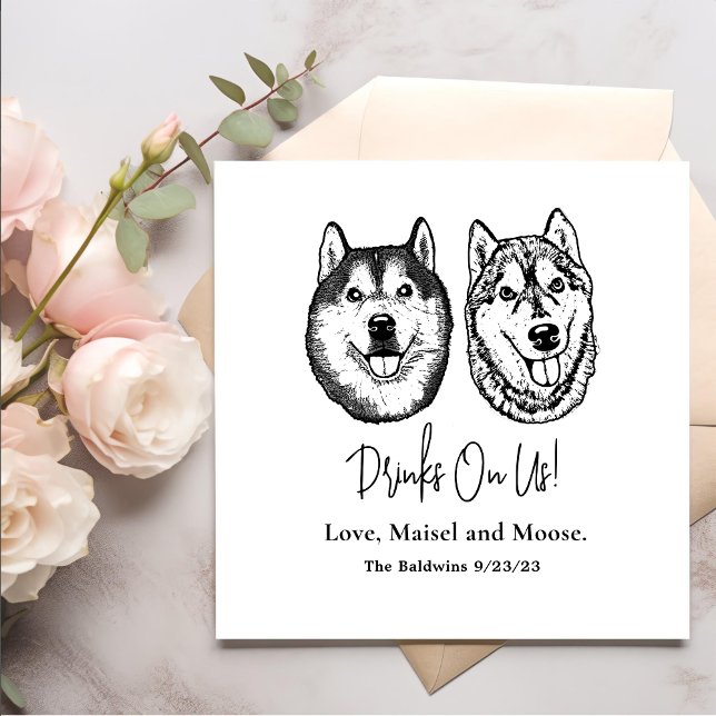 Guardanapo De Papel Cachorro casal Desenhando Bebidas Personalizadas e (Criador carregado)