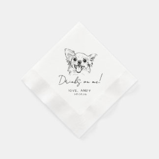 Guardanapo De Papel Cachorro Chihuahua Desenhado à Mão Bebe em Mim Coq