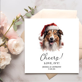 Guardanapo De Papel Cachorro Collie de Natal Personalizado Saúde