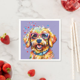 Guardanapo De Papel Cachorro com Óculos