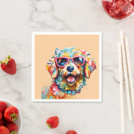 Guardanapo De Papel Cachorro com Óculos