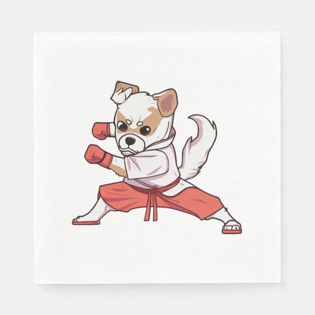 Guardanapo De Papel Cachorro Conhece Karate (Frente)