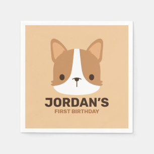 Guardanapo De Papel Cachorro Corgi Corgento com Nome Personalizado