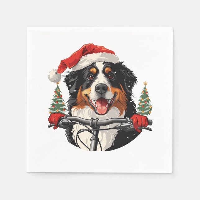 Guardanapo De Papel Cachorro da Montanha Bernese de Natal (Frente)