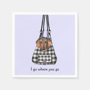 Guardanapo De Papel Cachorro Dachshund em uma Descrição do Saco