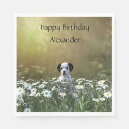 Guardanapo De Papel Cachorro Dalmaciano em Daisies